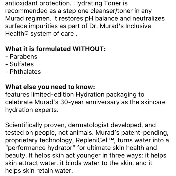 🌹 Murad Hydrating Toner NEW - Picture 6 of 8